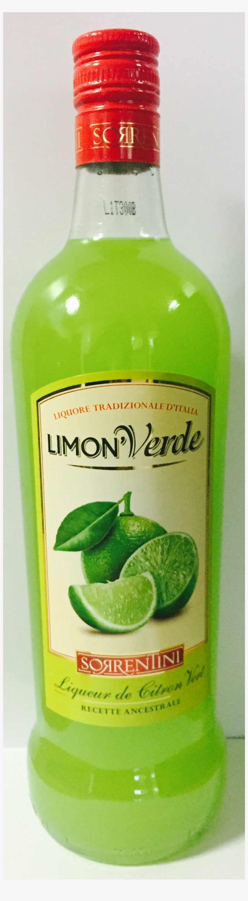 Liqueur De Citron Vert Limon Verde Sorrentini 18° 1 - Glass Bottle, transparent png