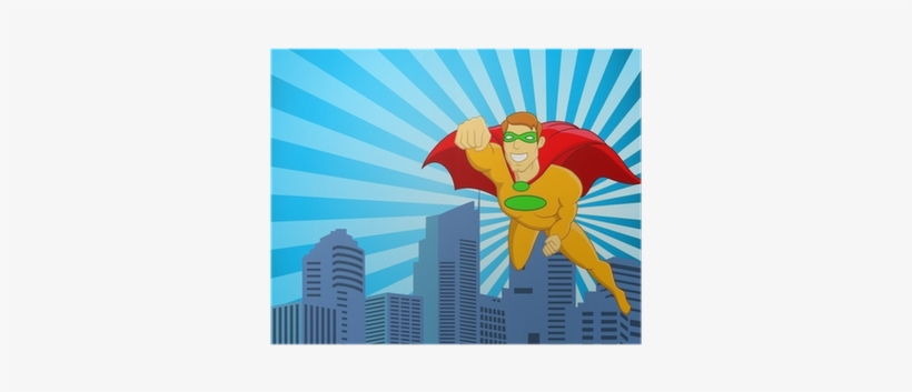 Superheroes Flying Over Cities, transparent png
