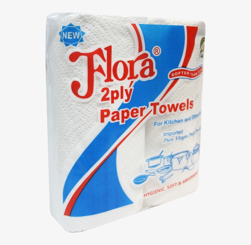 Flora 2 Ply Kitchen Paper Towel Roll - Flora Kitchen Towel, transparent png