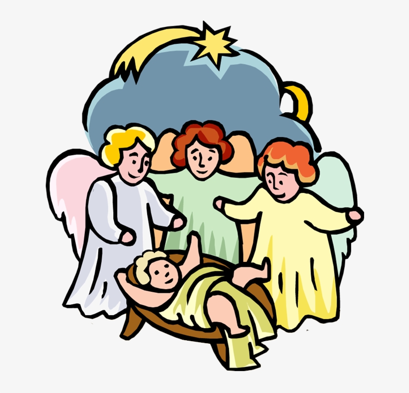 Simplemente Ángeles - Christmas Recital Invitation With Angels Illustration, transparent png