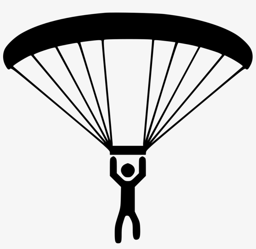 Png File Svg - Paragliding White In Black, transparent png