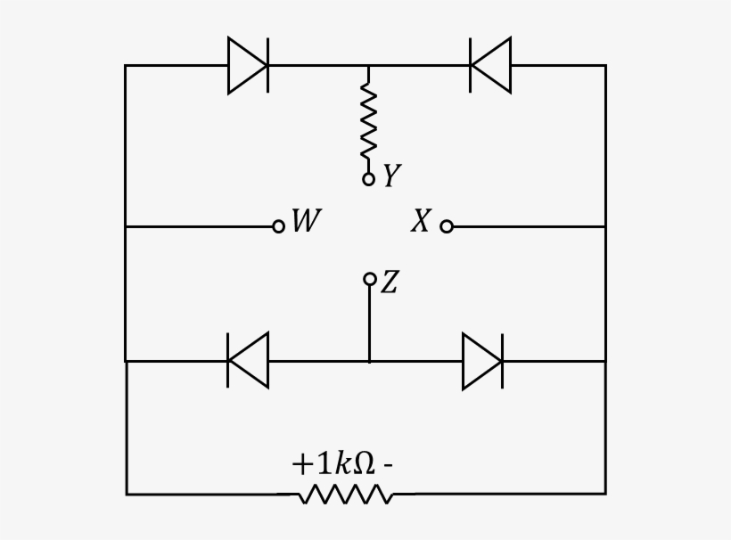 The Circuit Which Has 4diodes Connected In Bridge Configuration - Diagram, transparent png