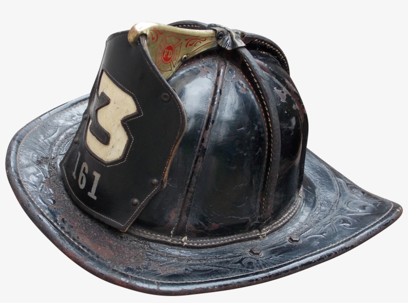 Hoboken New Jersey Vintage Leather Fire Helmet With - Firefighter's Helmet, transparent png