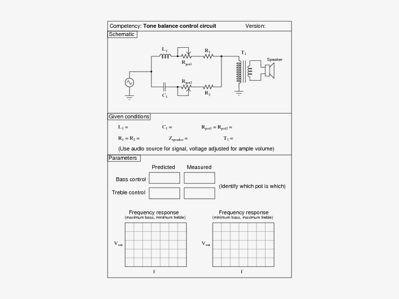 When Testing The Frequency Response Of The Tone Control - Tone Control Circuit, transparent png