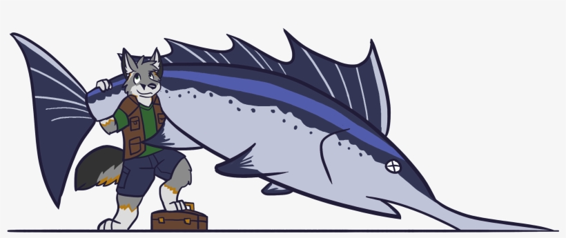 A Big Sword-fish - Cartoon, transparent png