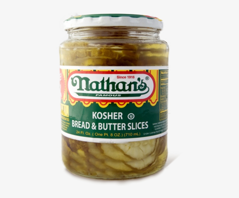 Kosher Bread Butter Slices - Nathans Pickles, Half Sour, New York - 32 Fl Oz, transparent png