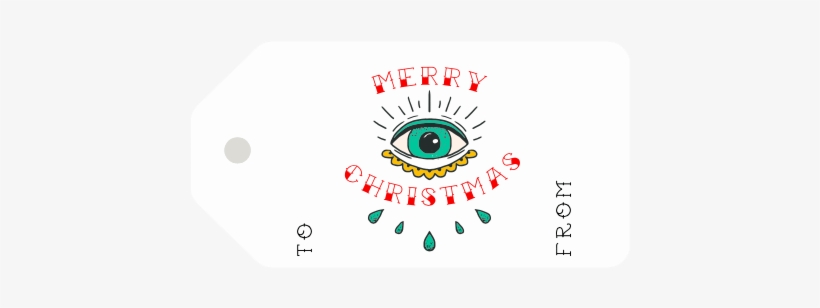 Vintage Tattoo Style Christmas Tags Printable - Christmas Day, transparent png