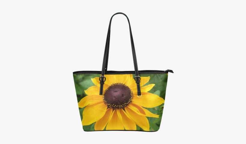 Black Eyed Susan Beauty Leather Tote Bag/large - Tote Bag, transparent png