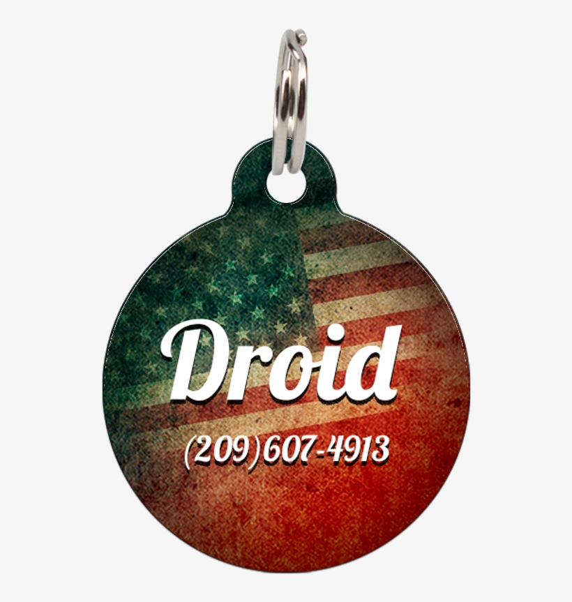 Vintage American Flag Patriotic Dog Id Tag For Pets - Dog, transparent png