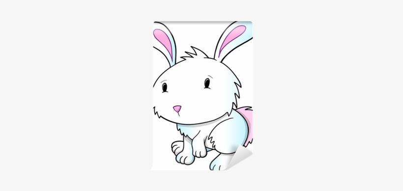 Cute Easter Bunny Rabbit Vector Illustration Wall Mural - Vector Graphics, transparent png