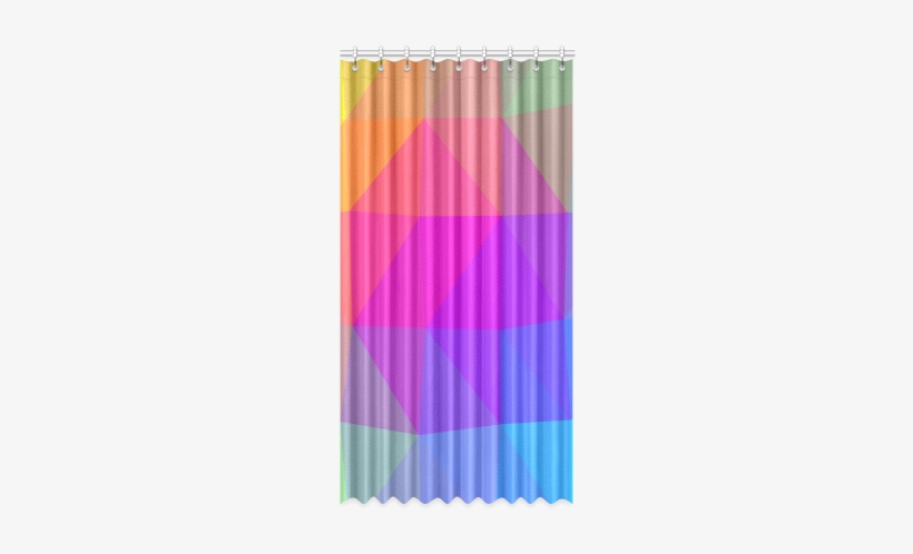 Triangle Rainbow Abstract Window Curtain 50" X - Curtain, transparent png