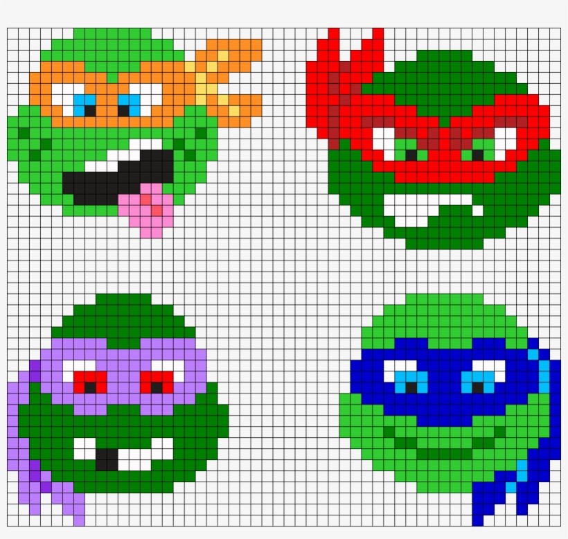Teenage Mutant Ninja Turtles - Hama Beads Ninja Turtles, transparent png
