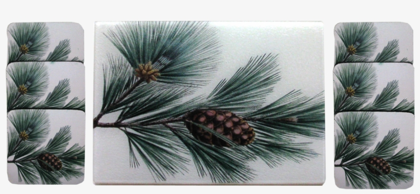 Pine Bough Cheese Tray/cutting Board & Coaster Set - Golden Hill Studio Pine Bough Throw Pillow, transparent png