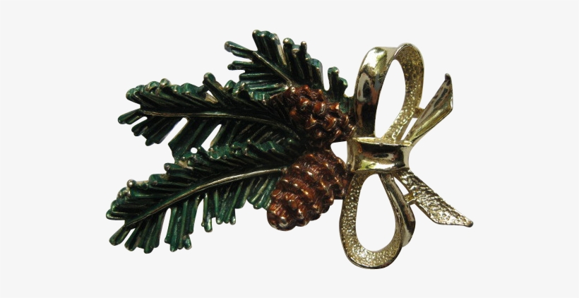 Vintage Signed Gerrys Christmas Pine Boughs Pin Broach - Christmas Day, transparent png