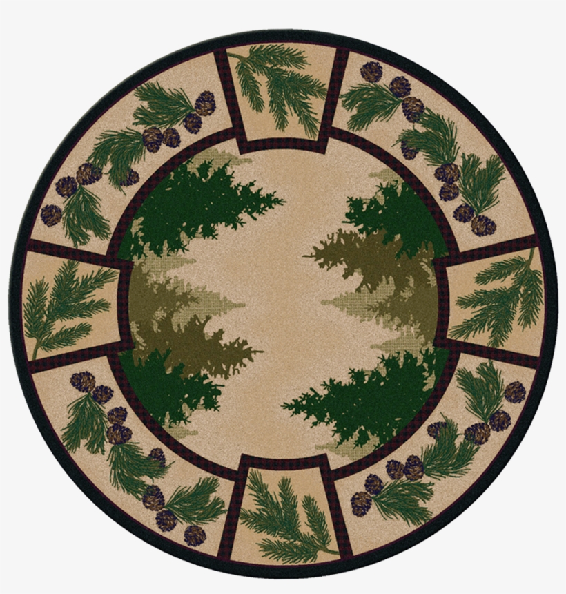 Pine Forest Round Rug - American Dakota Pine Forest Round Area Rug, transparent png