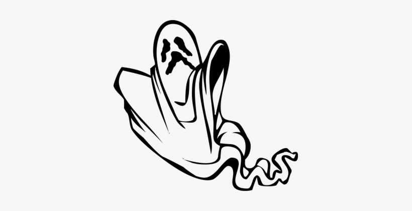 Ghost Halloween Scary Spooky Ghost Ghost G - Spooky Ghost Clipart Black And White, transparent png