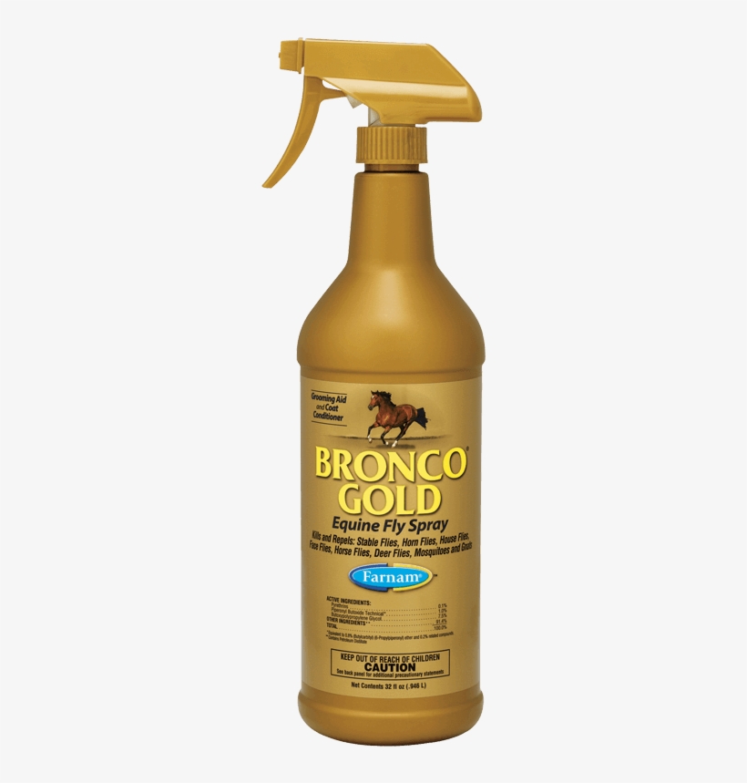 32 Oz / Spray - Farnam Bronco Gold 32 Oz - Fly Repellent, transparent png
