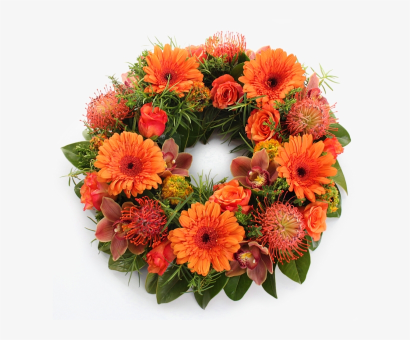 Orange Funeral Wreath - Bouquet, transparent png