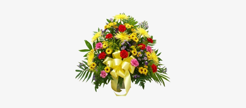Traditional Sympathy Basket In Bright Colors In Houston, - Heartfelt Tribute Bright Floor Basket Arrangement -, transparent png