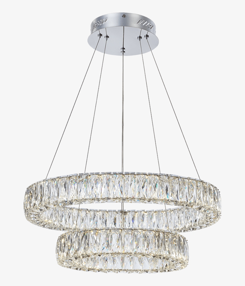 Illuminati Lighting Crystal Ring Double Pendant Light, transparent png