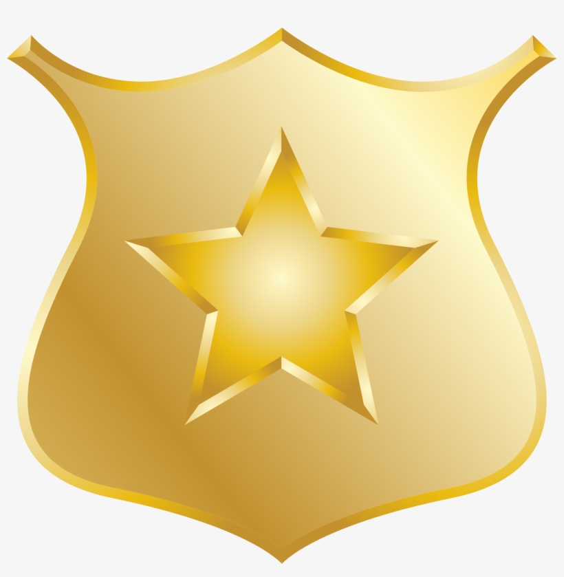 Gold Police Badge Icon - Shield, transparent png