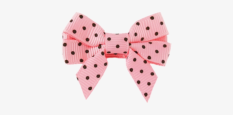 2" Dots Printed Grosgrain Overlay Bow With Tails - Polka Dot, transparent png