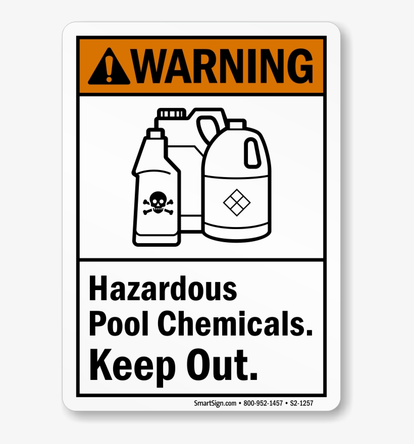 Hazardous Pool Chemicals Keep Out Warning Sign - Flying Objects Safety Symbol, transparent png