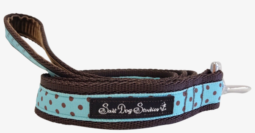 Classic Brown On Aqua Polka Dot Ribbon Dog Lead - Strap, transparent png