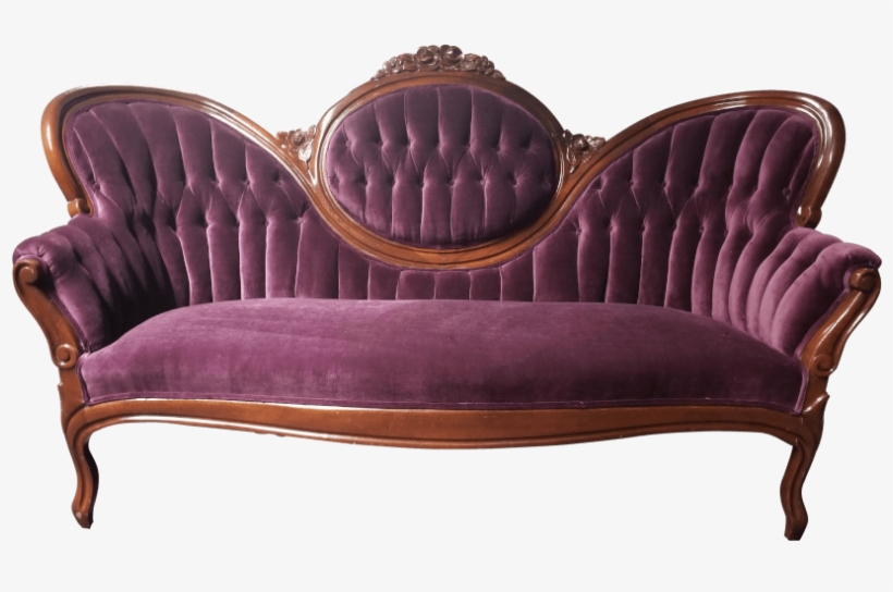 Antique Plum Settee - Couch, transparent png