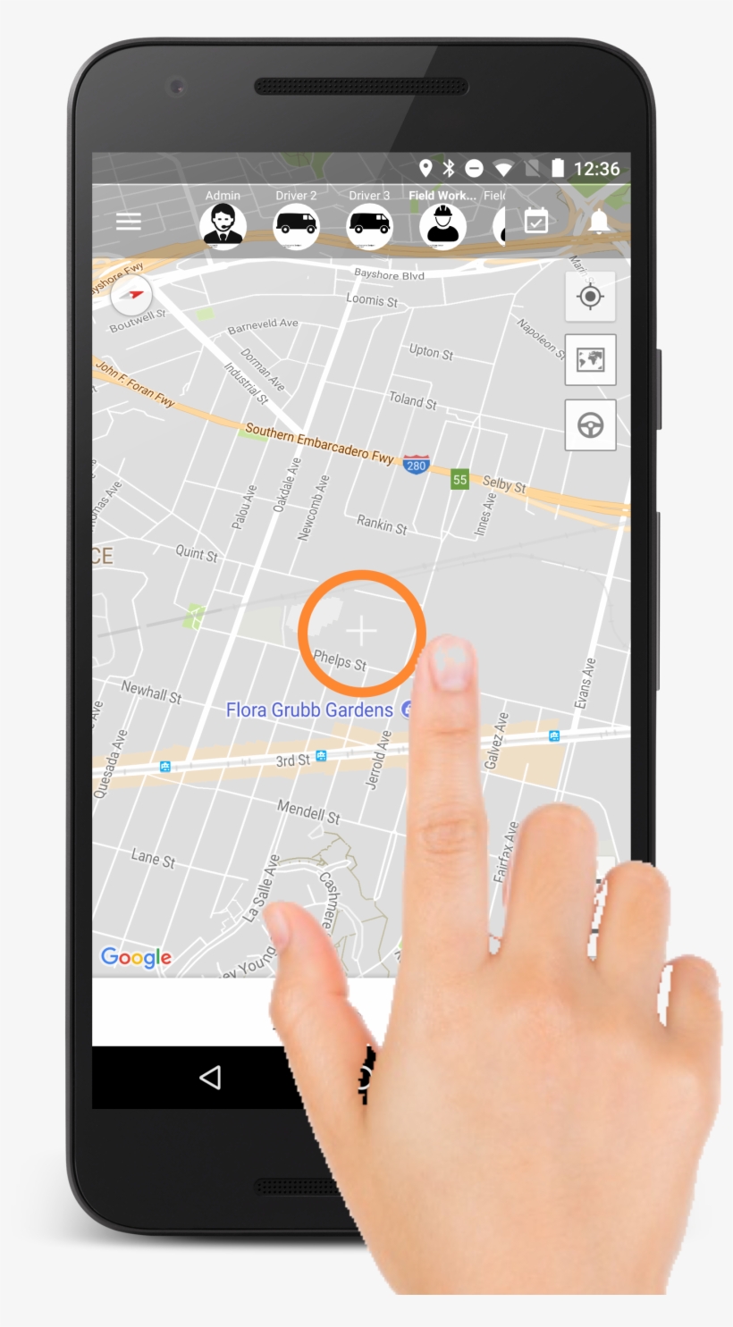 Tap With Your Finger For 4 Seconds Until A Place Label - Hand, transparent png