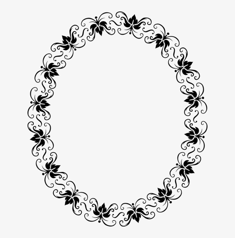 Borders And Frames Picture Frames Black And White Symbol - Circle Design, transparent png