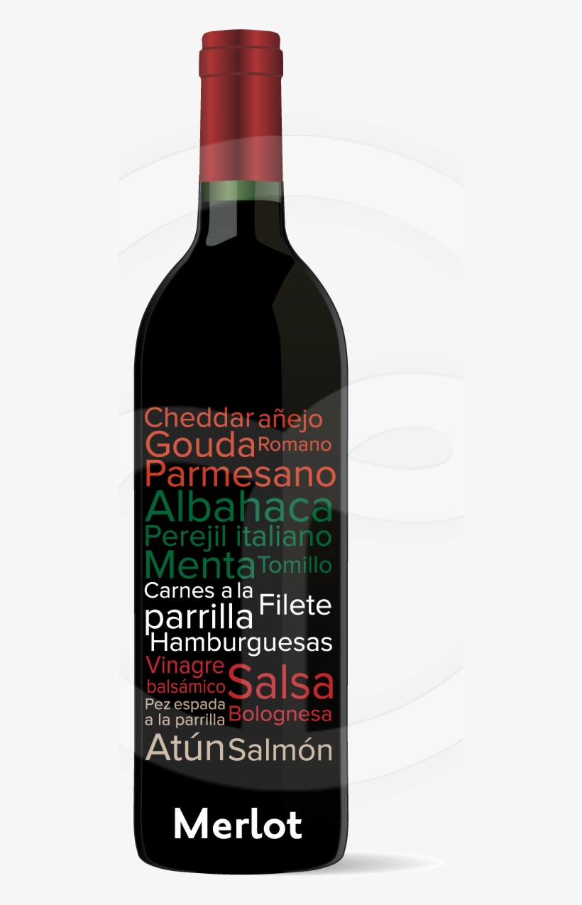Maridaje Merlot - Glass Bottle, transparent png
