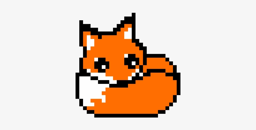 Cute Pixel Fox - Cross-stitch, transparent png