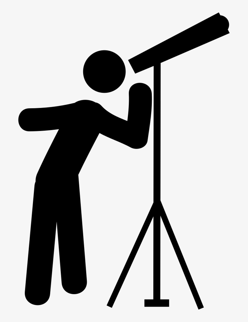 Man Looking By A Telescope Comments - Telescope Icon, transparent png