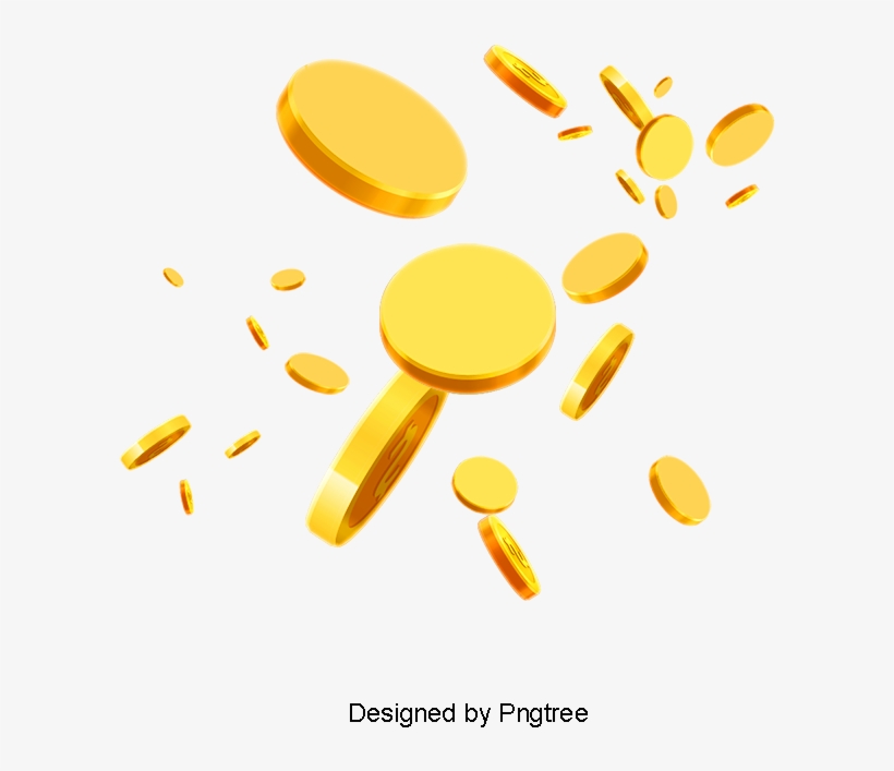 Flying Scattered Gold Coin Vector Material, Gold, Scattered, - Gold, transparent png
