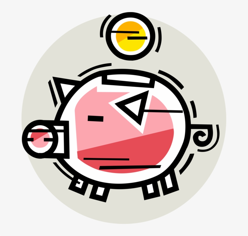 Vector Illustration Of Coin Deposit In Piggy Bank Money - Money, transparent png