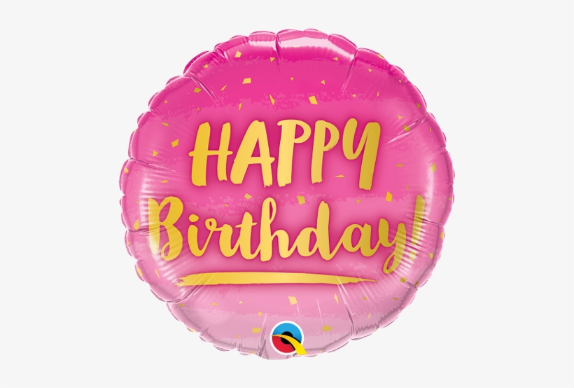 18" Birthday Gold & Pink Foil Balloon - Halloween Skeleton Mirror Foil Balloon, transparent png