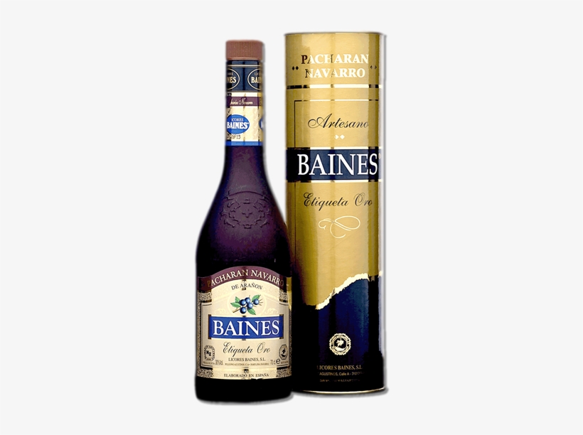 Spanish Favorite Digestif Drink From Navarre - Pacharan Etiqueta Oro Baines, transparent png