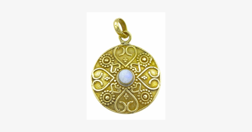 Colgante De Bronce De Piedra De Luna Núcleo Blanco - Brass Pendant Moonstone White Heart Stone Circles Golden, transparent png