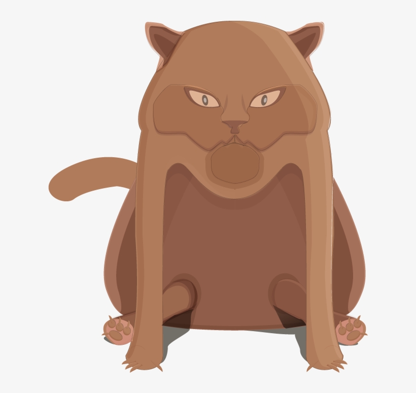 Illustration Of A Serious Cat, Vector - Cartoon, transparent png