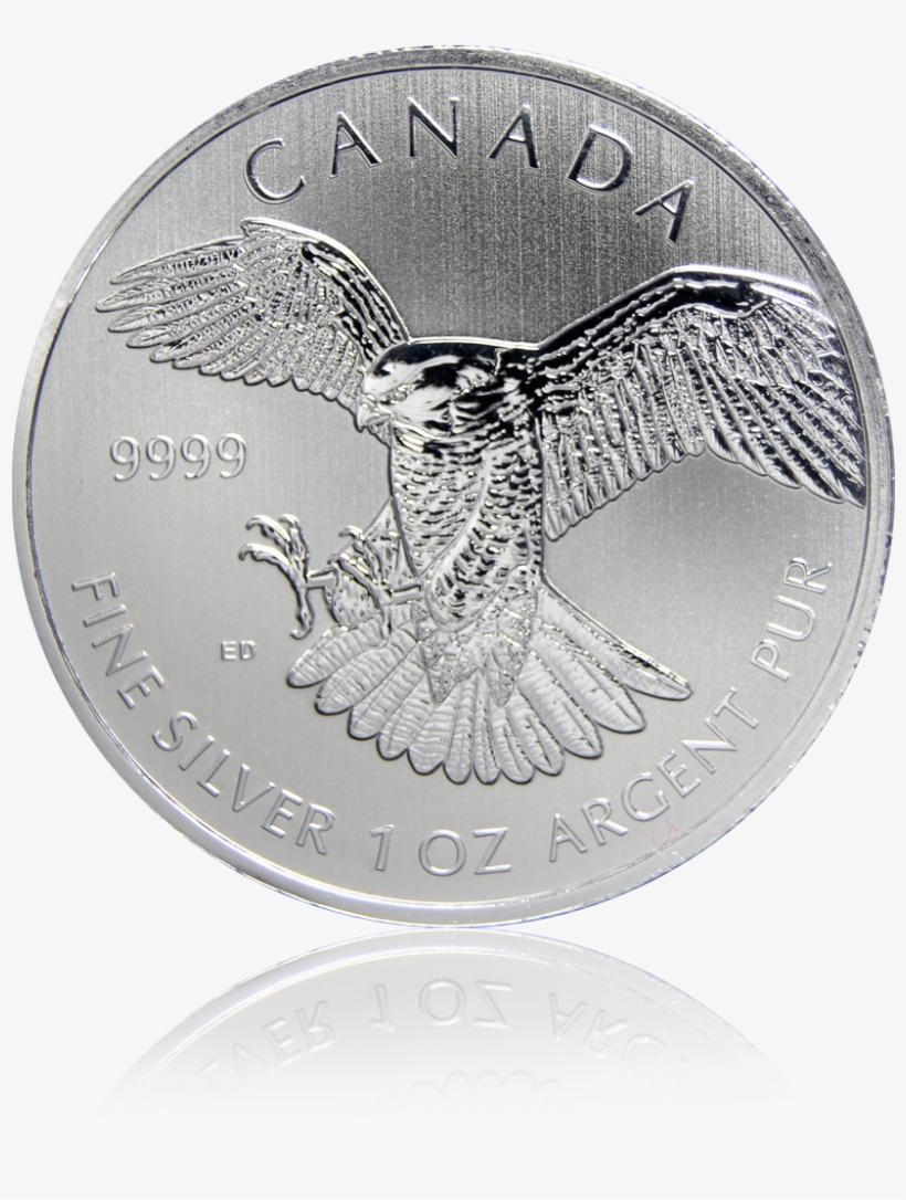 Birds Of Prey "peregrine Falcon" 2014 Canada 1 Oz Silver - Peregrine Falcon, transparent png