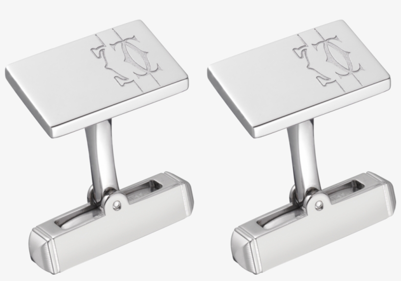 Lines And Logo Cufflinkssterling Silver, Palladium - Cartier Jade Cufflinks, transparent png