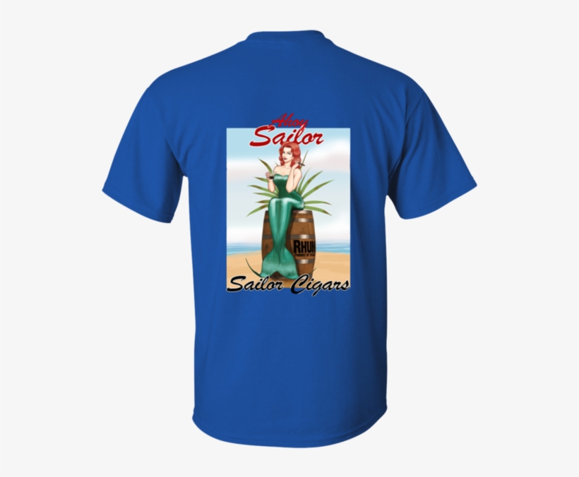 Sailor Cigars Ultra Cotton T-shirt Mermaid Pinup - Shirt, transparent png