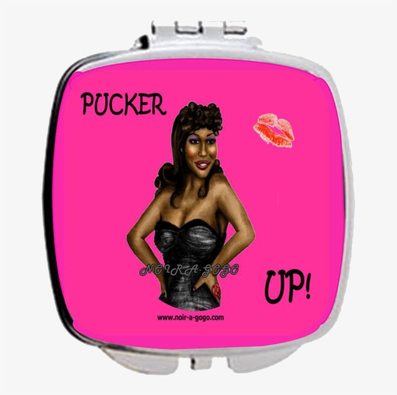 Pucker Up Compactblack Pinup Girl Compact Mirror - Girl, transparent png