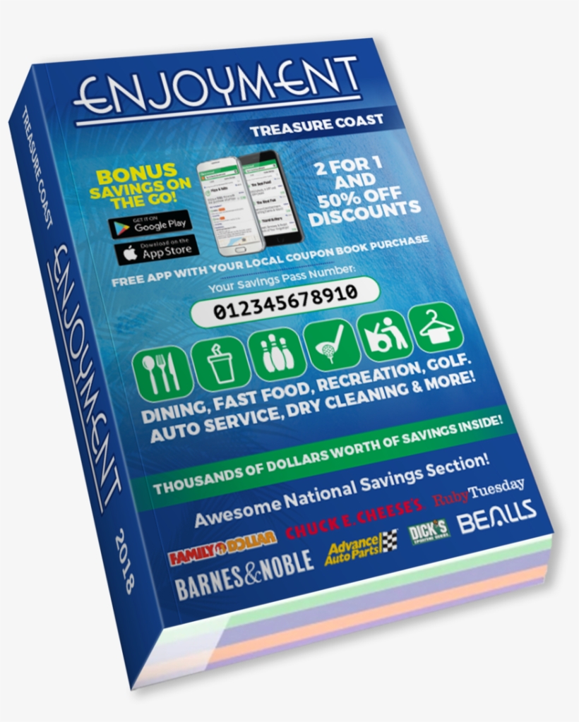 2018 Treasure Coast Fl Enjoyment Coupon Book Enjoyment - Book, transparent png