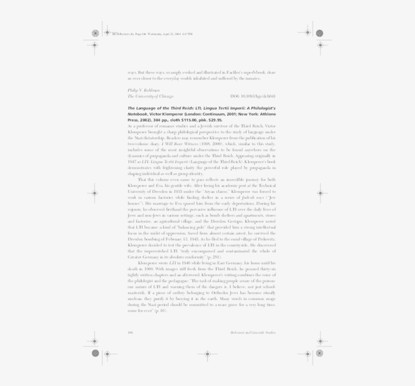 The Language Of The Third Reich - Text Page - Holy Land - The Necropolis, transparent png