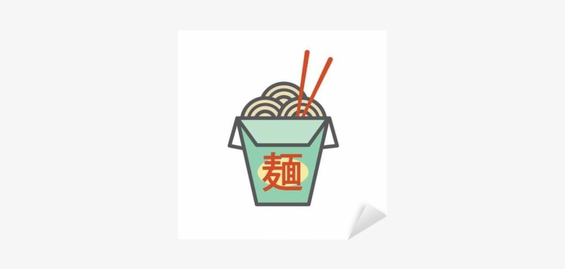 Chinese Or Asian Takeout Box With Noodles And Japanese - Chinese Takeout Box Graphic, transparent png