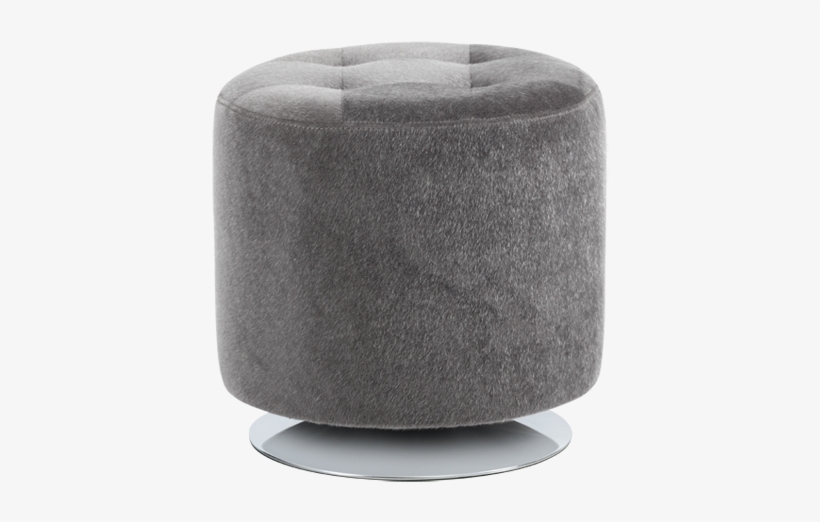This Amazingly Priced Round Swivel Ottoman From Our - Grey Faux Fur Ottoman, transparent png