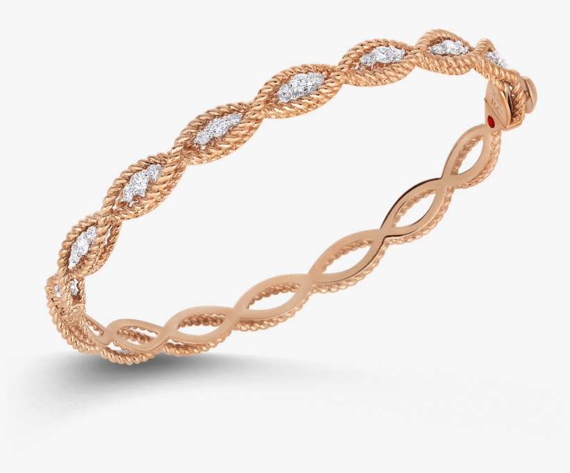 New Barocco1 Row Bangle With Diamonds - Roberto Coin Bangle Bracelet, transparent png