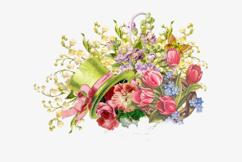 Vintage Flowers Mixed Png By Megableachy-d5362pa - Flowers Header Footer Png, transparent png